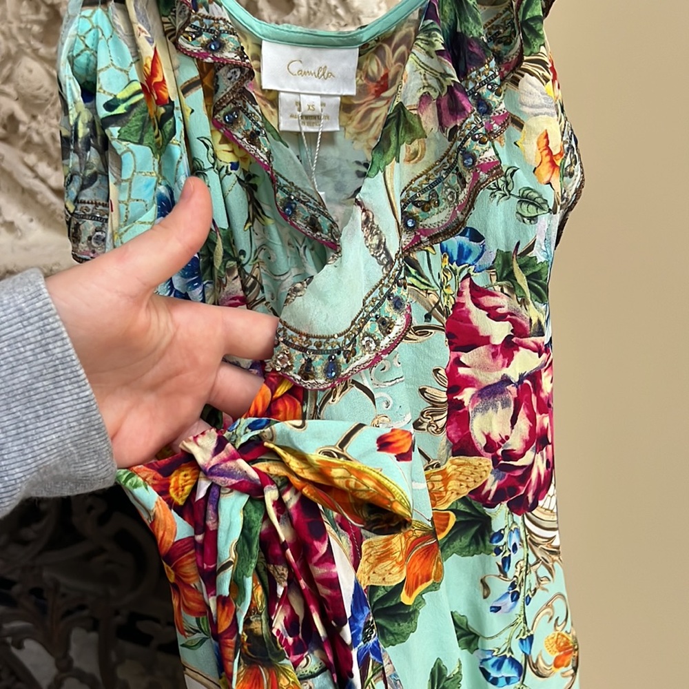 NWT CAMILLA LONG FRILL WRAP DRESS "Honny Honny" - Picture 2 of 6